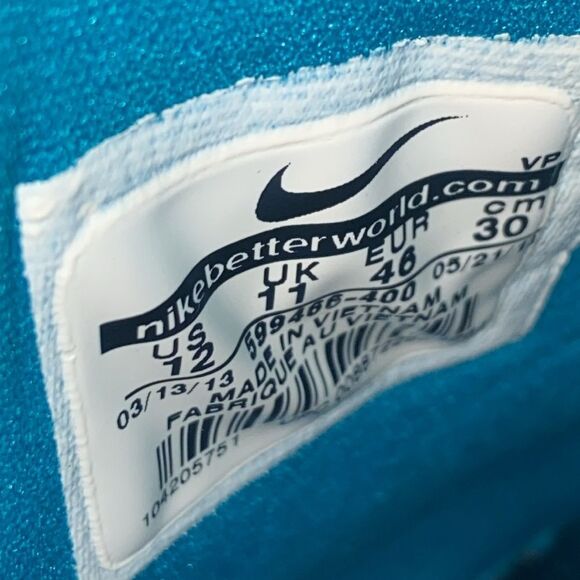 Nike Air Flight High Can’t Jump Blue Sneakers with Yellow Laces Men Size 12 USA - Picture 14 of 15